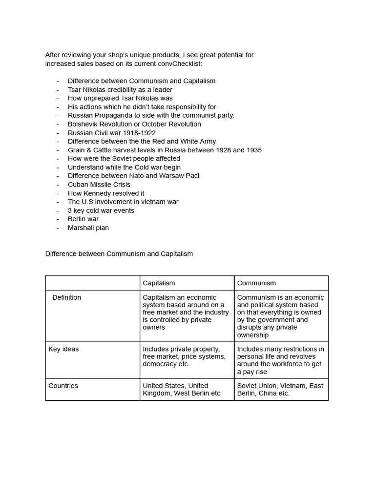 History Exam Prep | PDF | Communism | Cold War