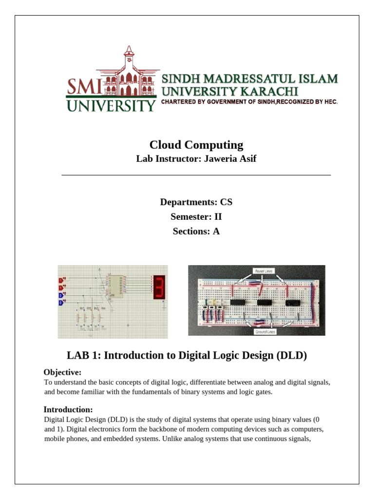 DLD Lab Manual | PDF | Subtraction | Digital Electronics