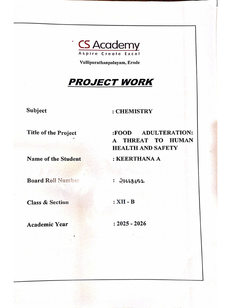 Chemistry Project Che Sample | PDF