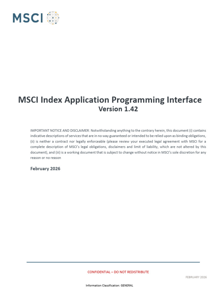 MSCI Index API Documentation v1.42 | PDF | Uniform Resource Identifier ...