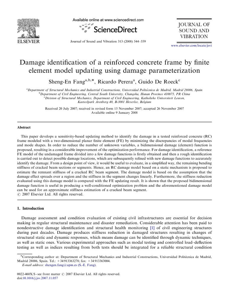 Fang_Damage Identification of a Reinforced Concrete Frame by Finite ...