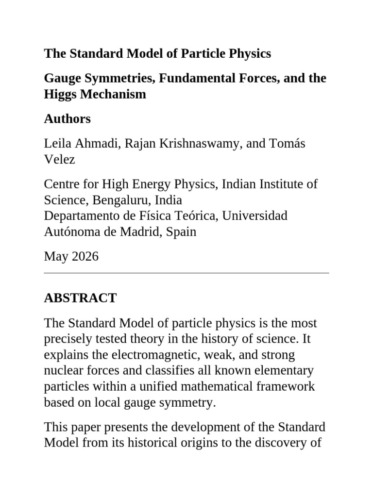 The Standard Model of Particle Physics | PDF | Standard Model ...