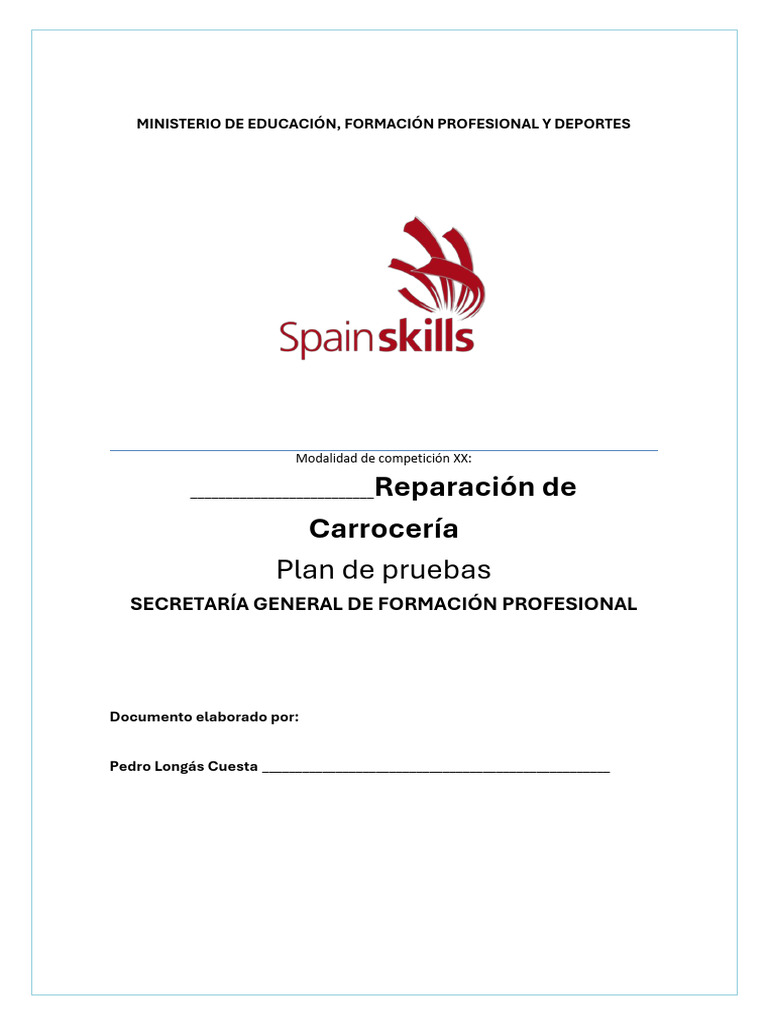Spainskills2026_TP13_ReparaciónDeCarrocería | PDF | Soldadura ...