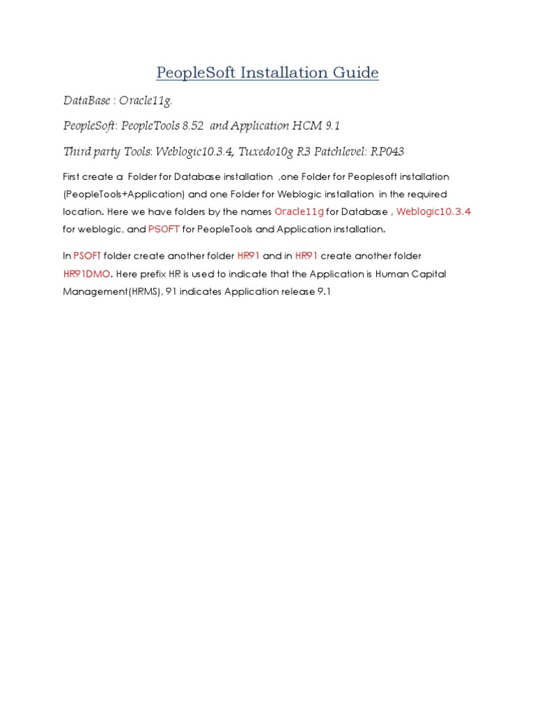 PeopleSoft Installation Guide | PDF | Computers