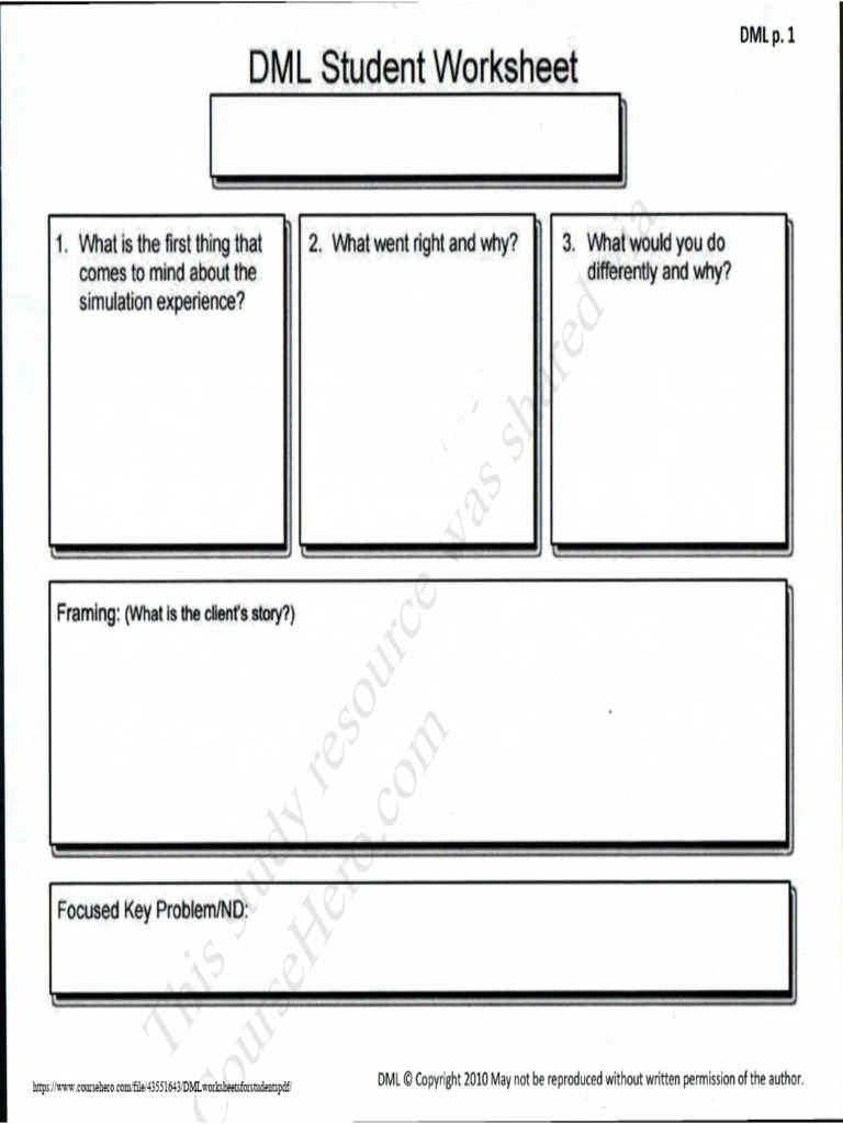 DML Fillable Worksheet | PDF | Health Care