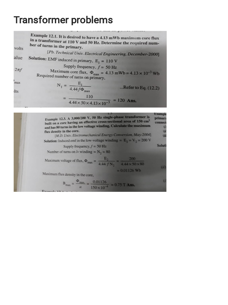 Transformer Numericals | PDF