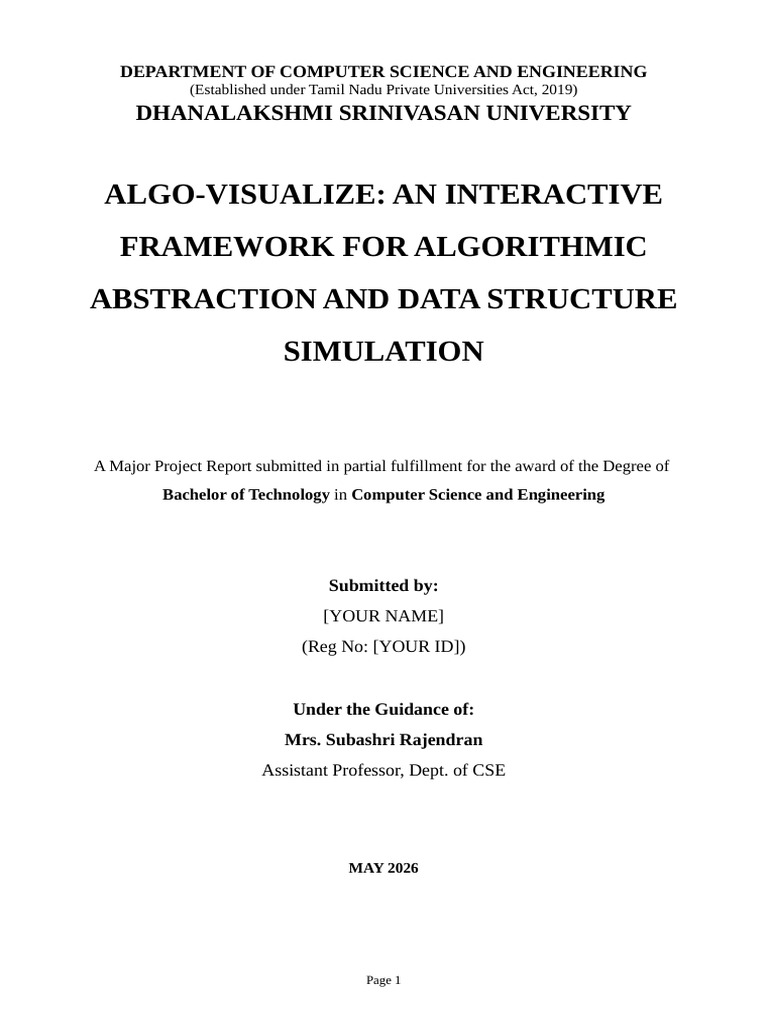 DSA Visualizer Project Report Comprehensive | PDF | Algorithms ...