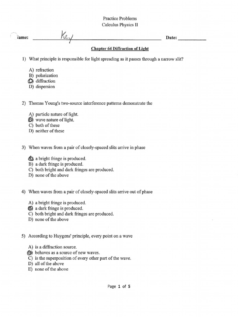 Practice Problems Chapter 64 Solutions | PDF