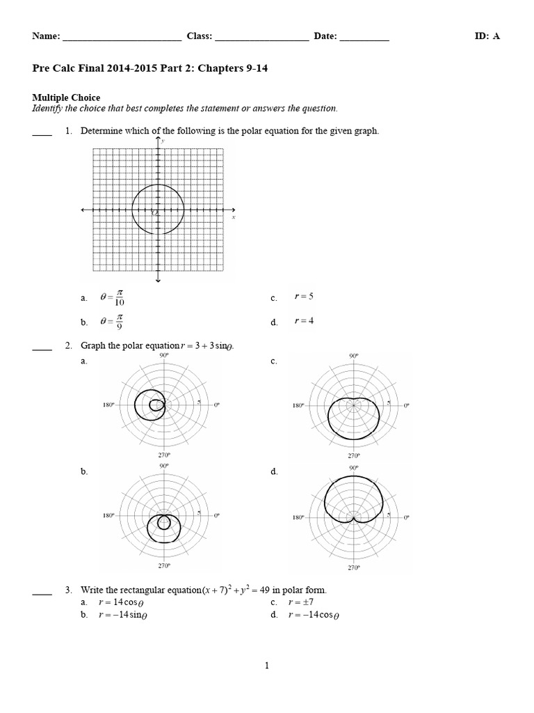 ExamView - Pre Calc Final Part 2 | PDF