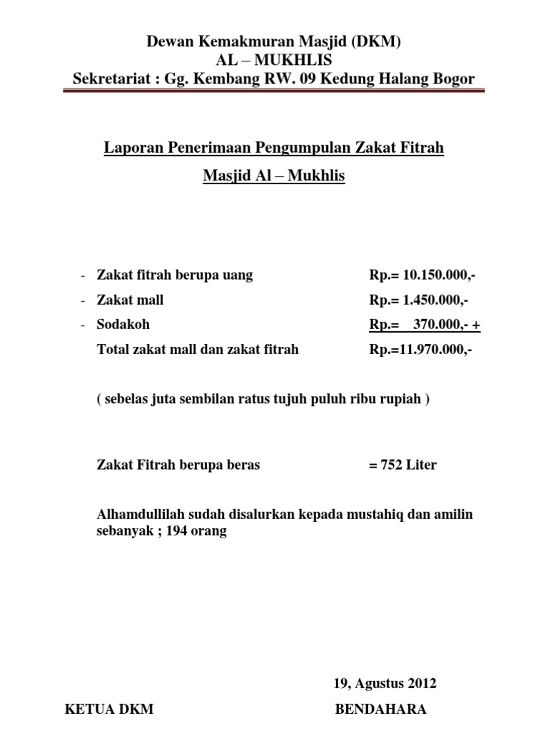 Laporan Zakat