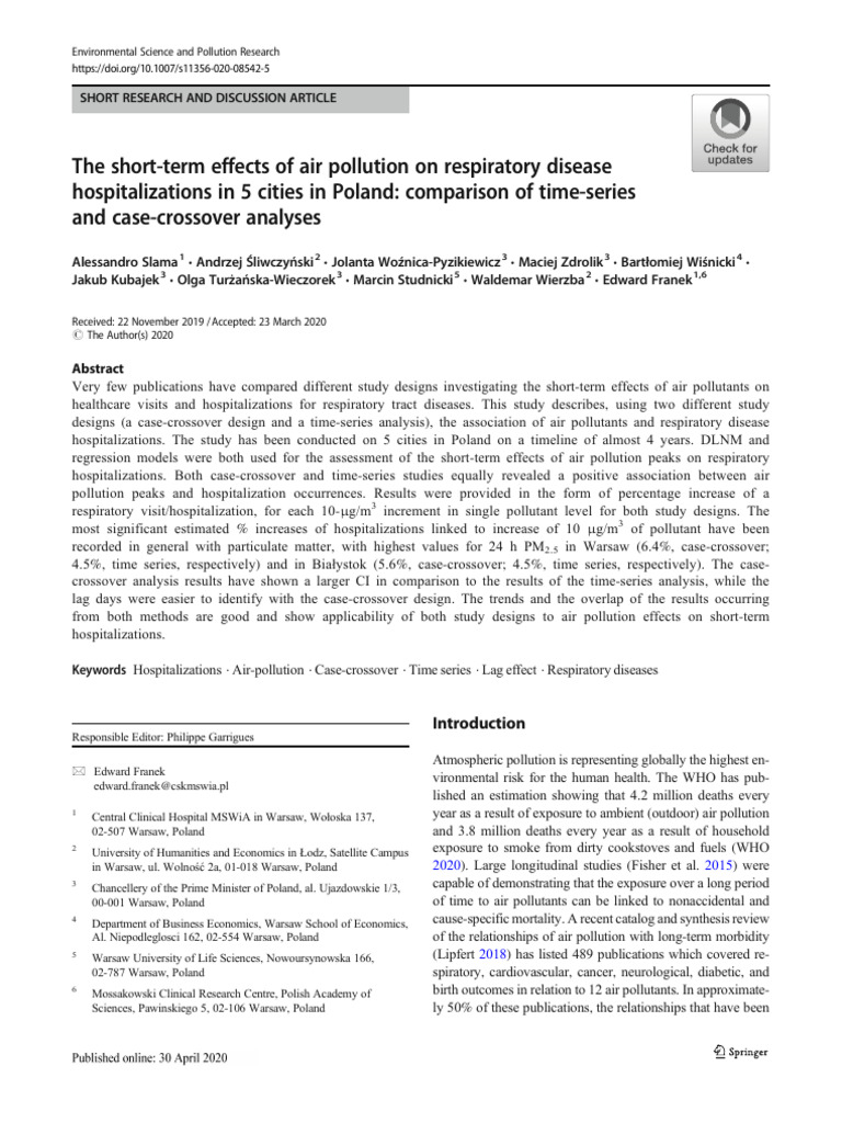 6.the Short-term Effects of Air Pollution on Respiratory Disease | PDF ...