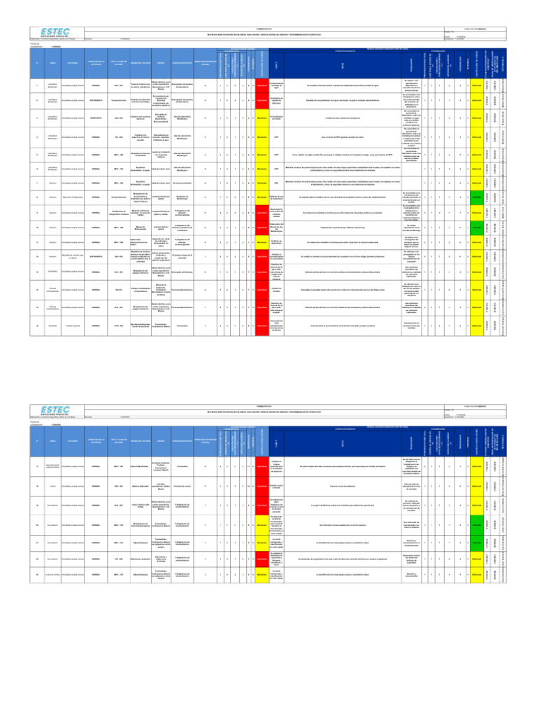 2.1.0.Matriz Iperc Estec 2020_v05 | PDF | Laboratorios
