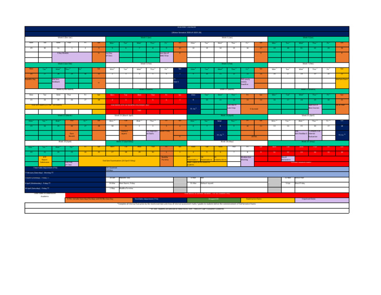 Academic Calendar - Winter Semester 2026 AY 25 - 26 Final Draft1 | PDF ...