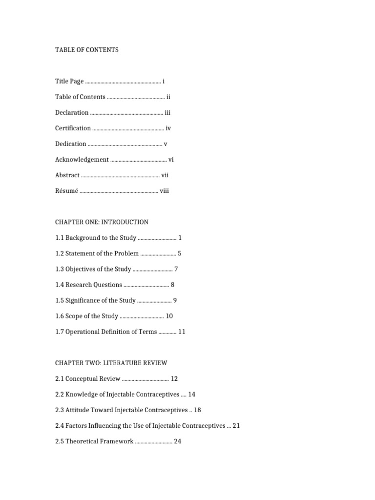 Table of Contents Project | PDF | Data | Methodology