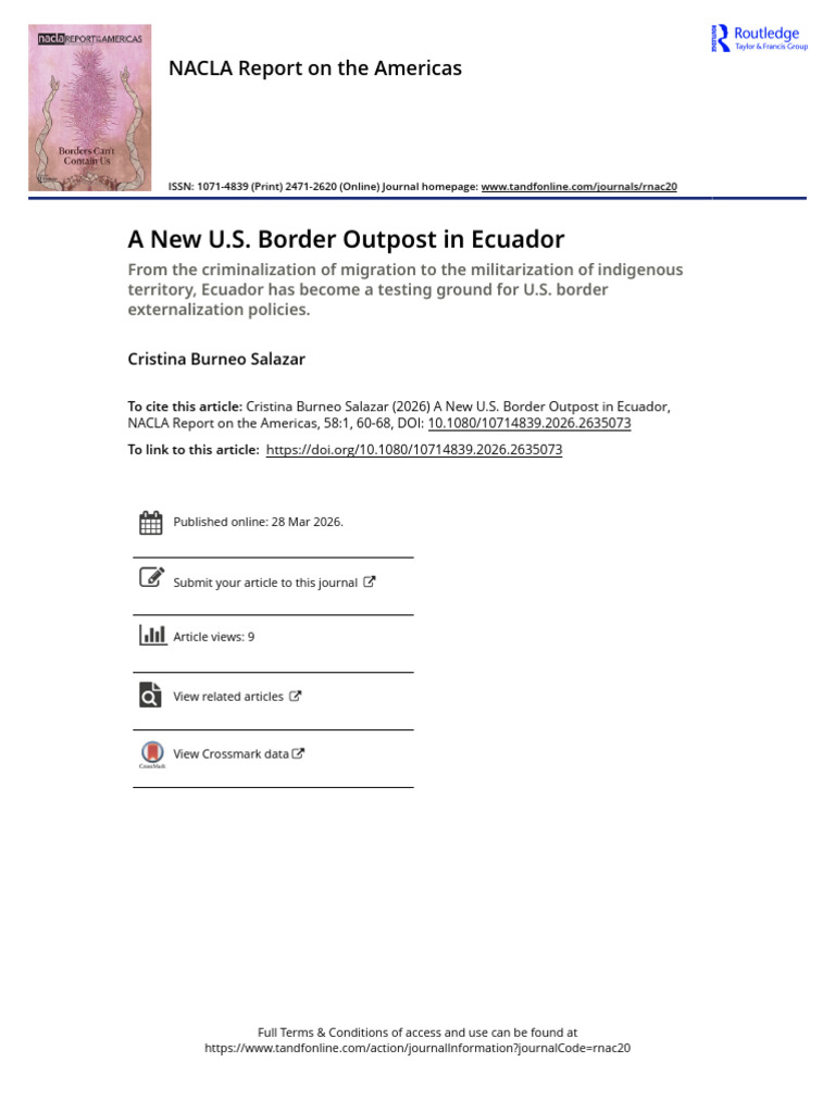 A New U.S. Border Outpost in Ecuador | PDF | Ecuador