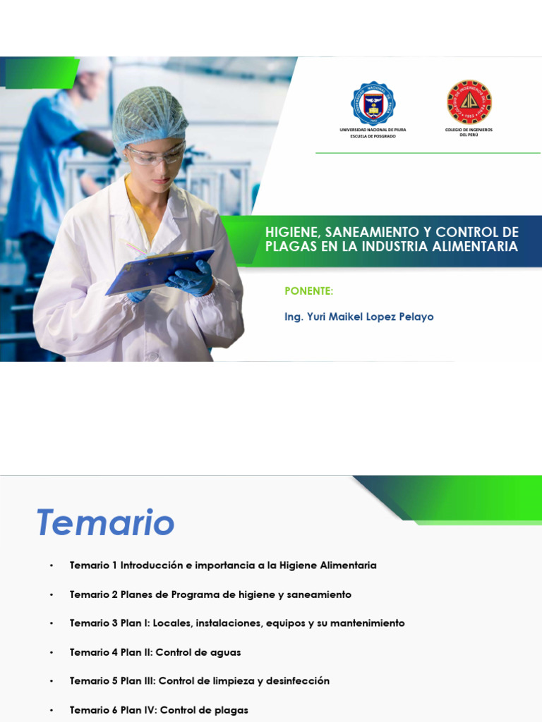 Higiene, Sanamiento y Control de Plagas en La Industria | PDF | Agua ...