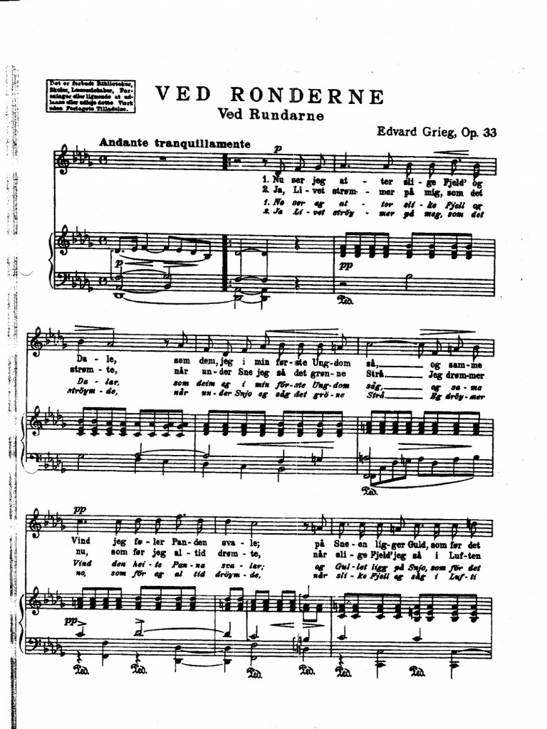 Ved Rondane (Edvard Grieg) in Db | PDF