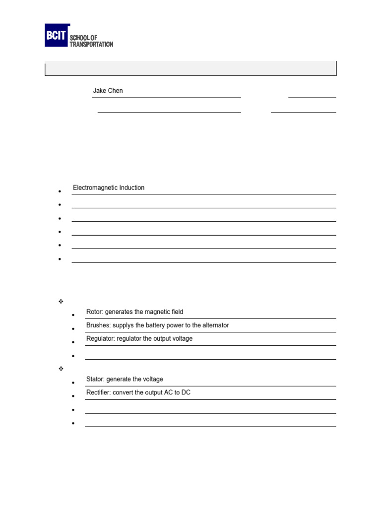 4.1 Charging System Operation & Testing (Fillable - Online) | PDF