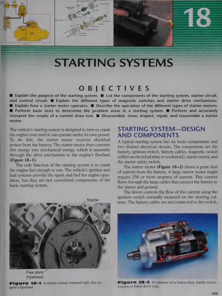 Starting System | PDF | Electric Motor | Relay