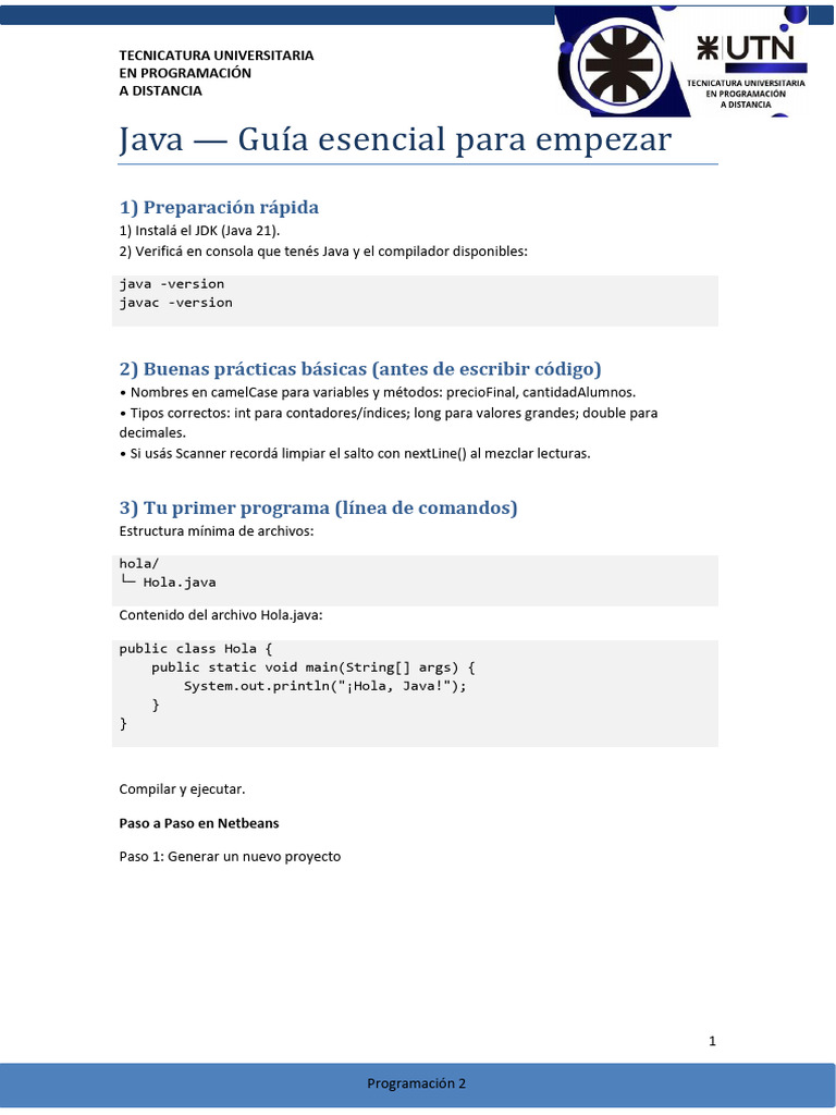 Unidad 1 | PDF | Java (lenguaje de programación) | Tipo de datos