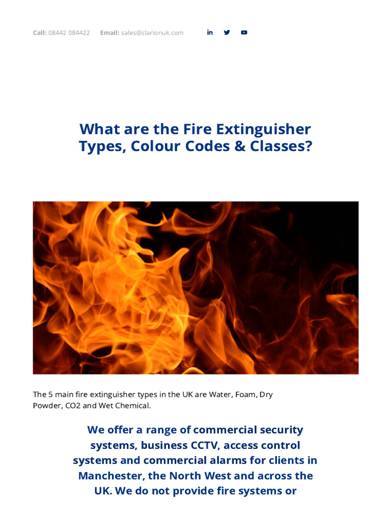 What Are The Fire Extinguisher Types, Colour Codes & Classes | PDF ...