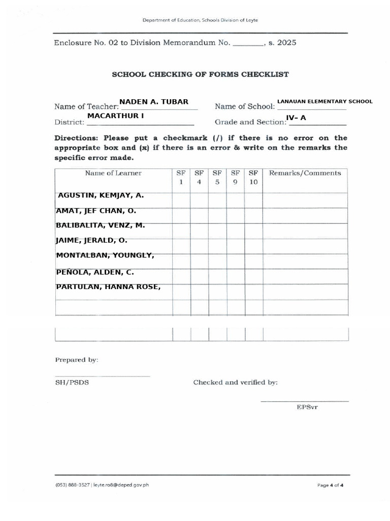 Checking of Forms Checklist | PDF