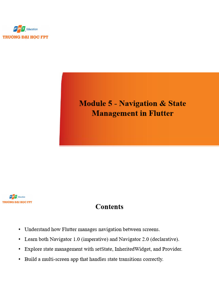 Module5 - Navigation & State Management in Flutter | PDF | Ios ...