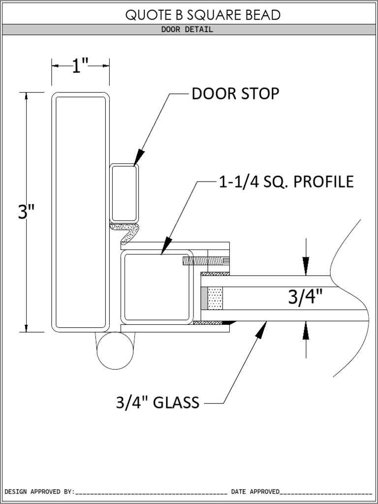 Drawing B Square Glass Stop Door Detail | PDF