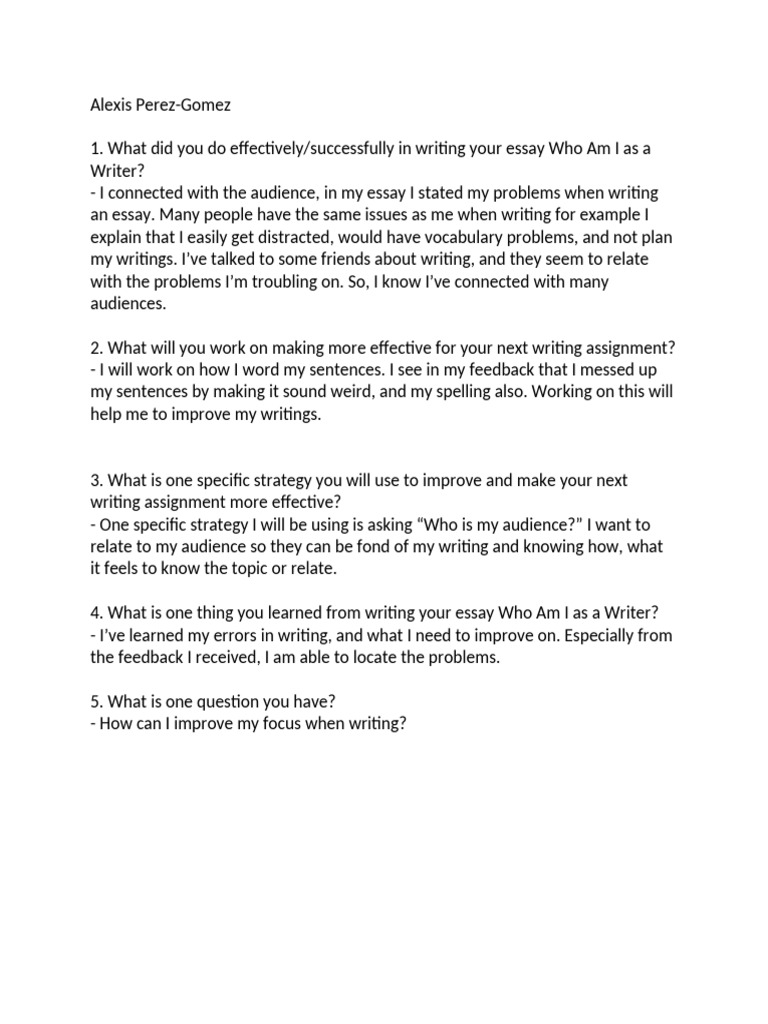 Writing Project Reflection | PDF