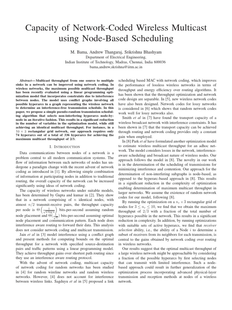 Network-Coded Wireless Multicast Capacity | PDF | Computer Network ...