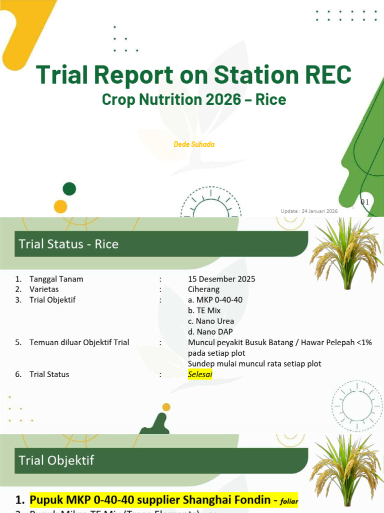 Trial Report - Nutrition 2026 Rice Complete | PDF