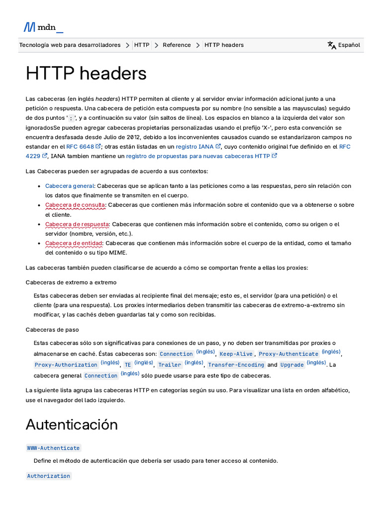 HTTP headers | PDF | Servidor proxy | Servidor web