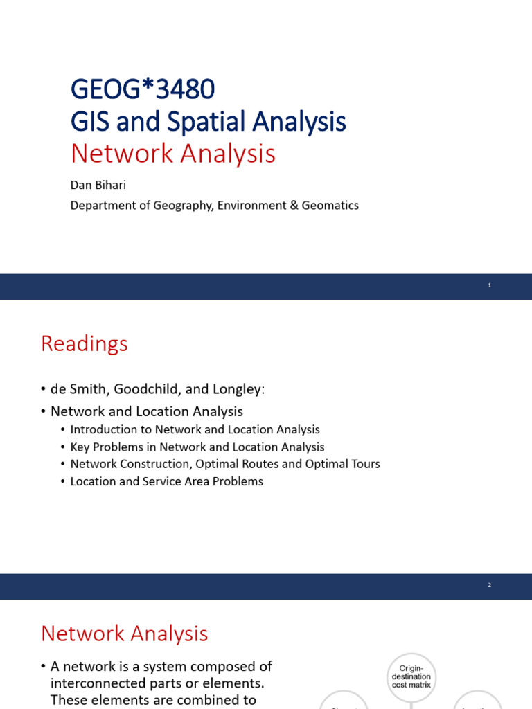 GEOG3480 Unit 10 Network Analysis | PDF | Computer Network | Applied ...