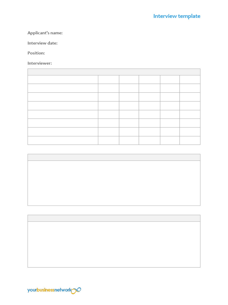 Interview Template | PDF