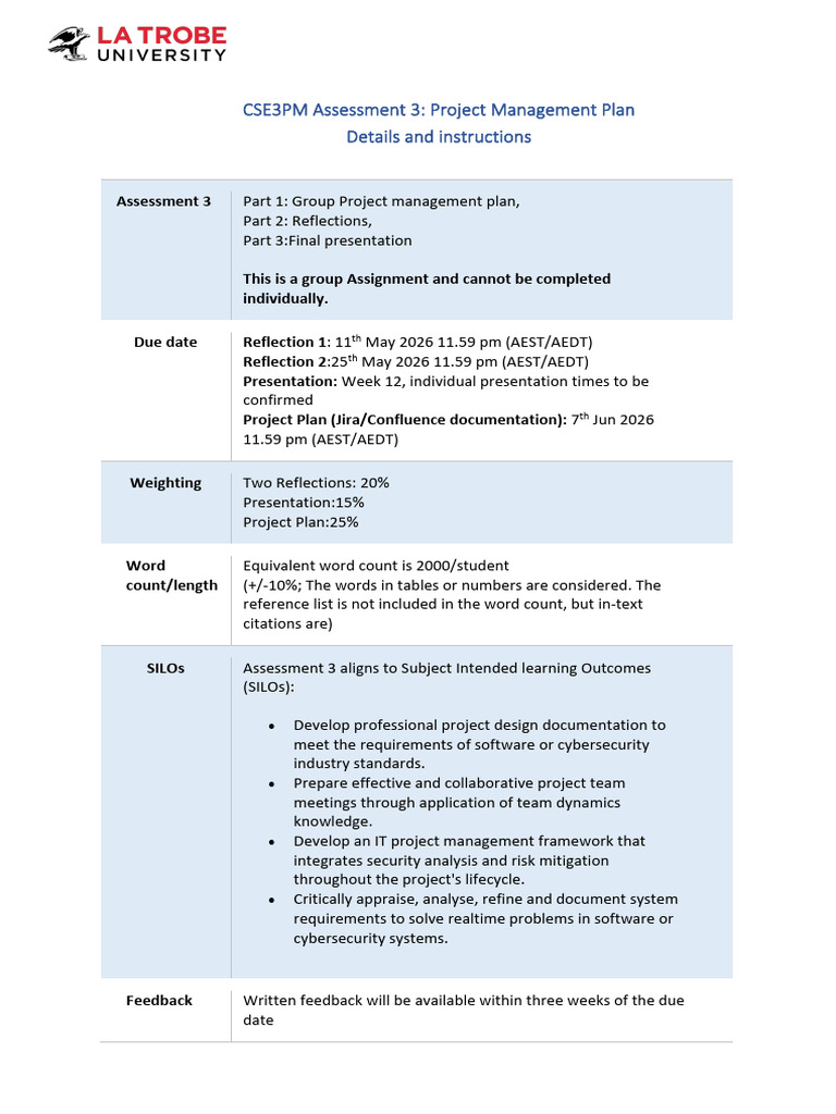 Assignment 3 CSE3PM SEM1 2026 | PDF | Computing