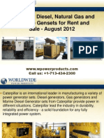 Caterpillar Diesel, Natural Gas and Portable Gensets For Rent and Sale - August 2012