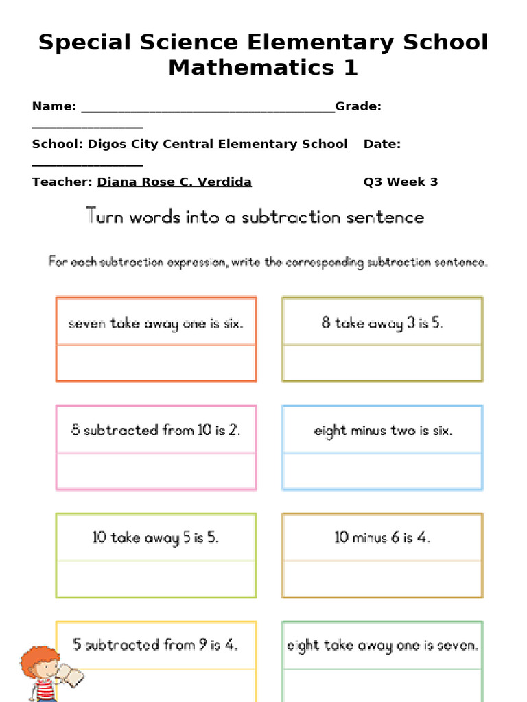 Math Subtraction | PDF | Mathematics | Science