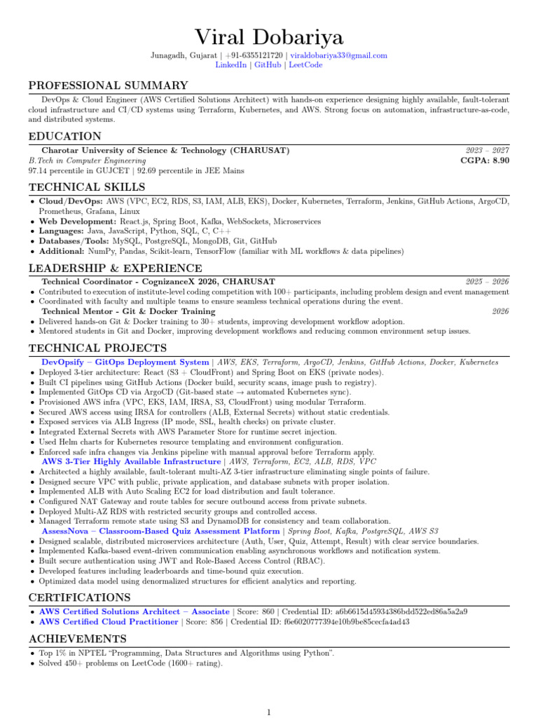 Devops Resume Professional (4) | PDF | Amazon Web Services | Cloud ...