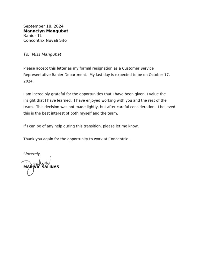 Resignation | PDF