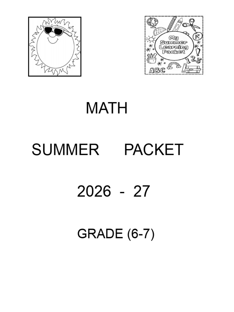 GR - 6 To 7th Math Summer Packets | PDF