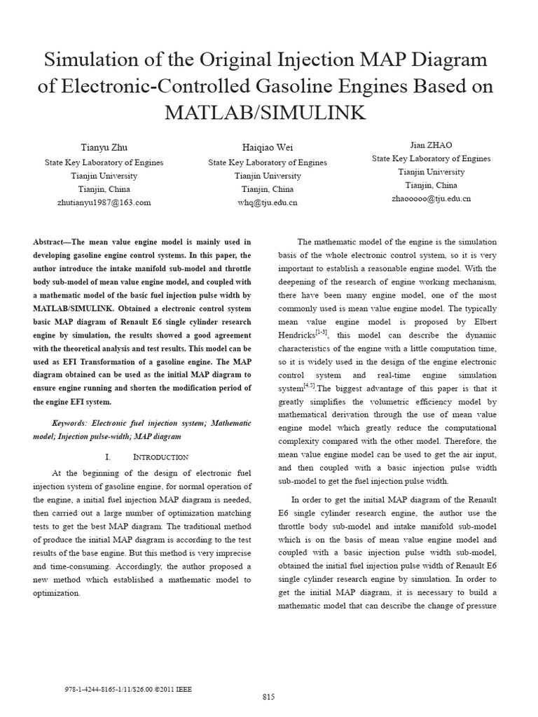 Tài Liệu MAP Về Matlab Simulink | PDF | Throttle | Fuel Injection