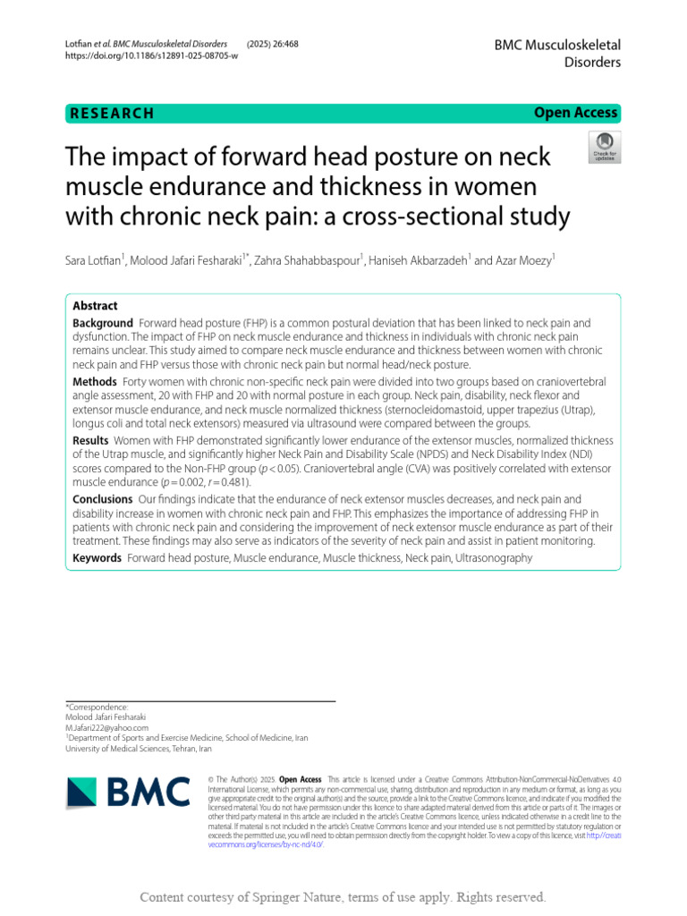 The Impact of Forward Head Posture on Neck Muscle | PDF | Neck ...