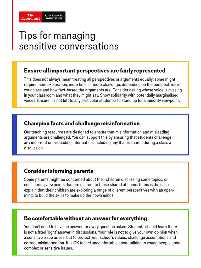 Tips for Managing Sensitive Conversations 2026 | PDF