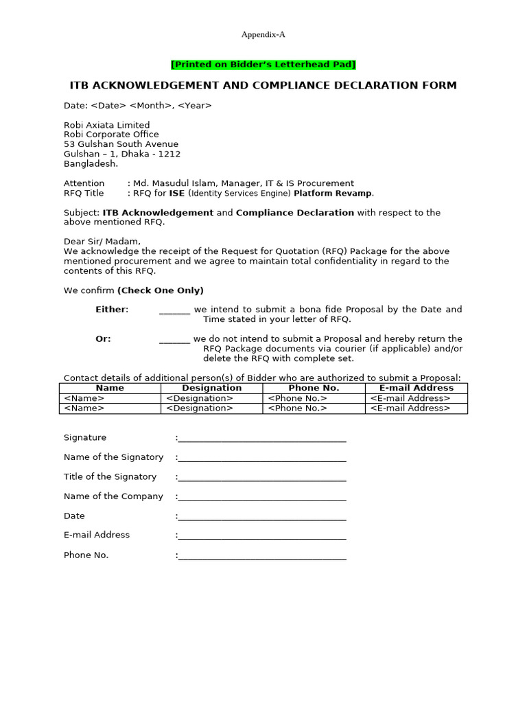 03. Appendix A_ITB Acknowledgement | PDF