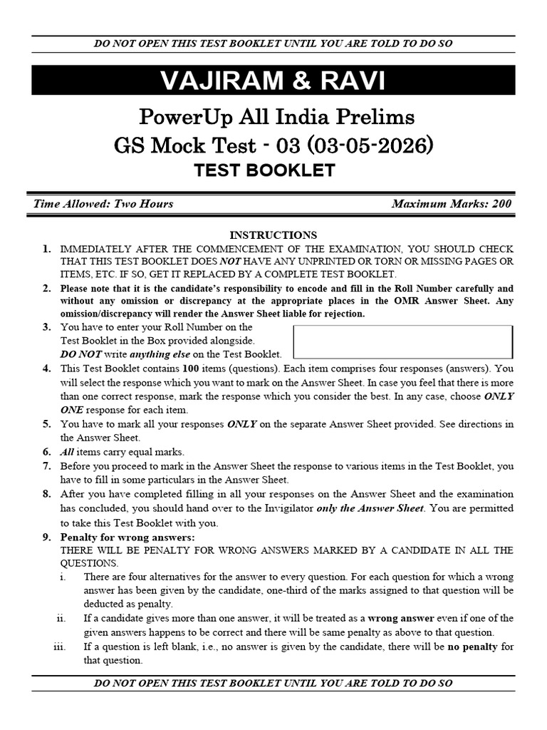 All India Test 3 GS QP | PDF | Chess Theory | Chess