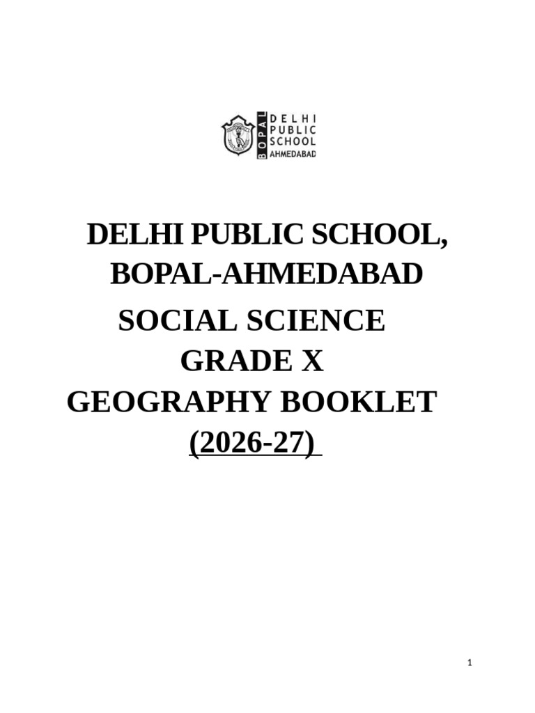Geography Booklet X 2026 | PDF | Horticulture | Pollution
