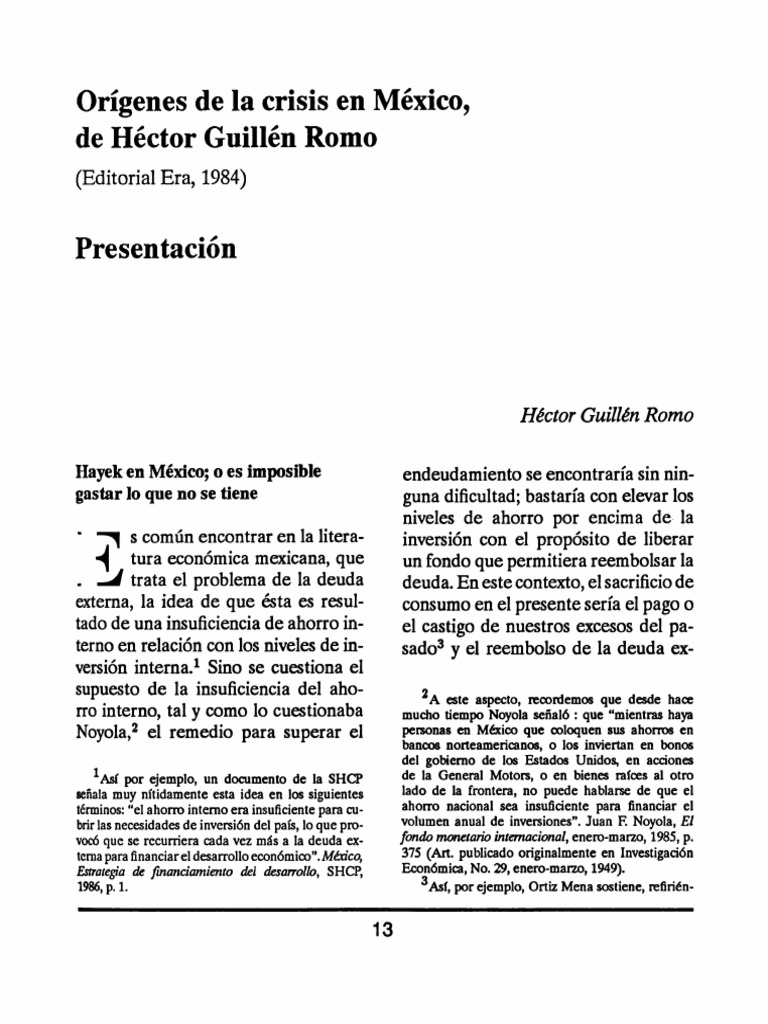 Origenes de La Crisis en México | PDF | Balance presupuestario del ...