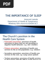 Innocent Lamola Department of Health & Temperance Mowbray SDA Church & SDASM UCT