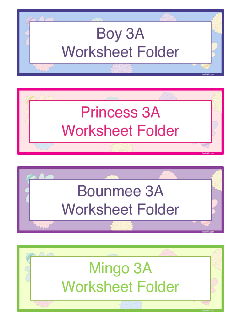 Name Tag Worksheet Folder | PDF