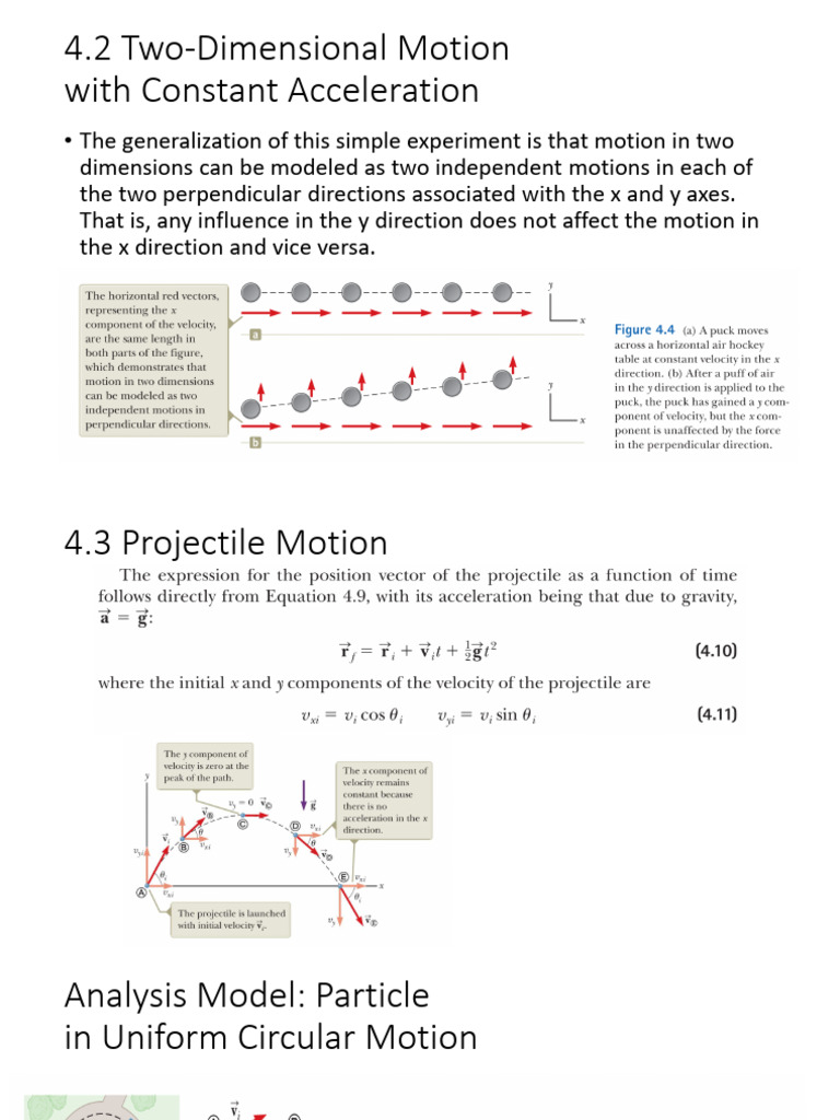 biophysics two dimensional motion | PDF | Force | Acceleration